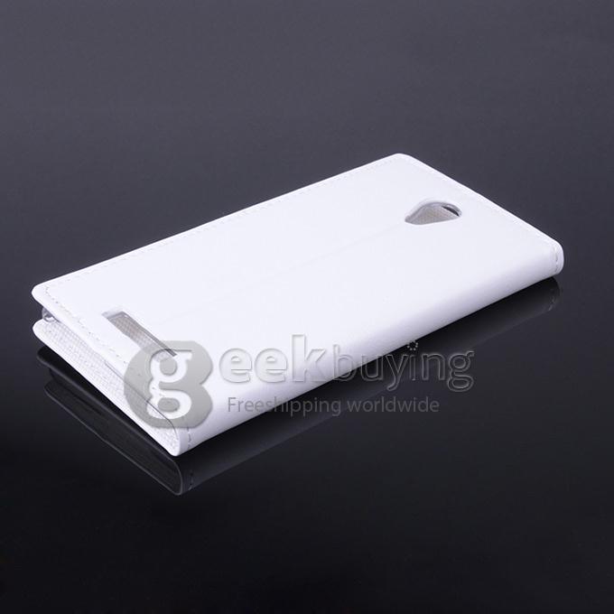 Protective Hard Cover Flip Stand Leather Case for Nibiru H1 -White