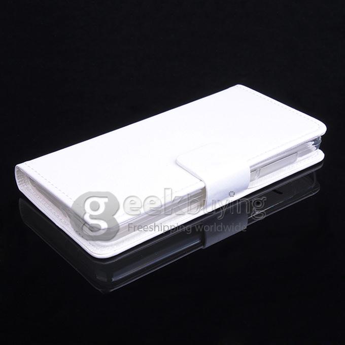 Protective Hard Cover Flip Stand Leather Case for Xiaomi Redmi 2 - White