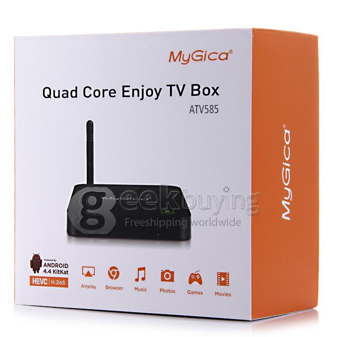 Geniatech MyGica ATV585 Android Enjoy TV BOX Amlogic S805-B XBMC 13.2 H.265 1080P Android 4.4 1G RAM 8G ROM Bluetooth - Black