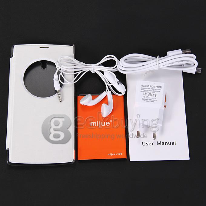 MIJUE L100 5.5 Inch Android 4.4 Phone QHD MTK6582M+6290 Quad Core 1.3GHz 1GB RAM 8GB ROM 8.0MP 2.0MP 4G Smartphone - White