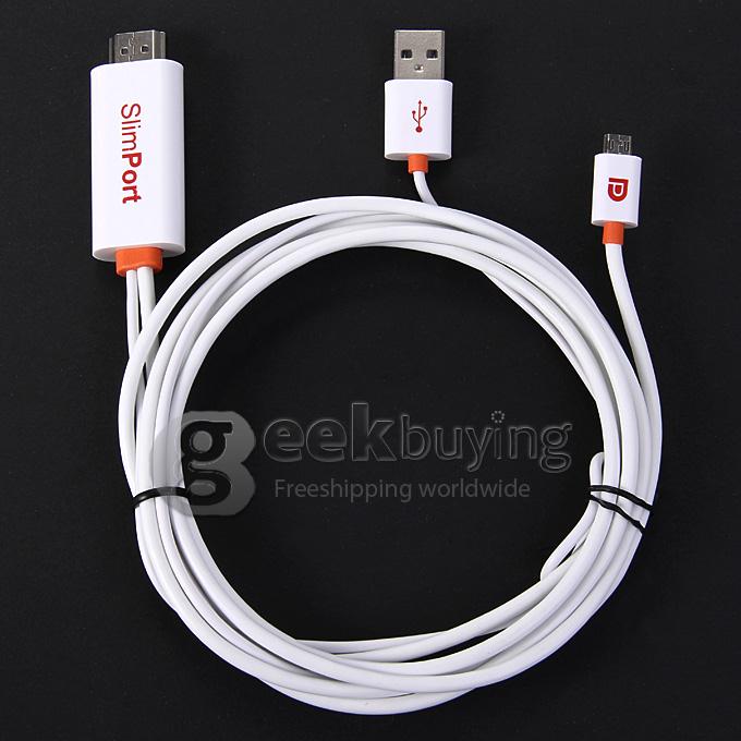 2M SlimPort to HDMI Adapter MyDP Cable for Google Nexus 4 5 7/ LG G2 G3 GPad 8.3 -White