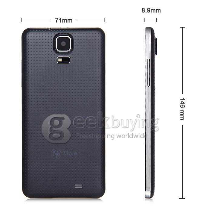 MPIE MP158+ 5.0 Inch Android 4.4 Cell Phone MTK6582 1.3GHz Quad core QHD IPS 512MB 4GB 5.0MP 3G/GPS Smartphone - Black