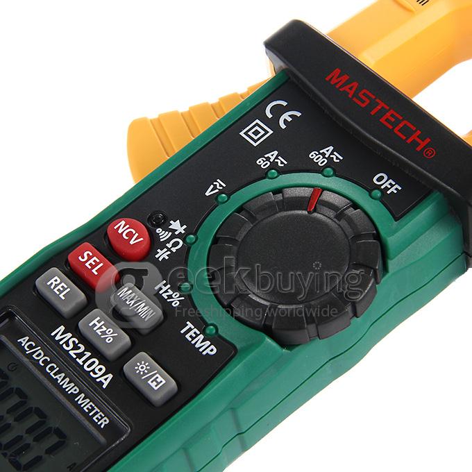 MASTECH MS2109A Digital Clamp Meter AC DC Current Voltage Resistance Tester