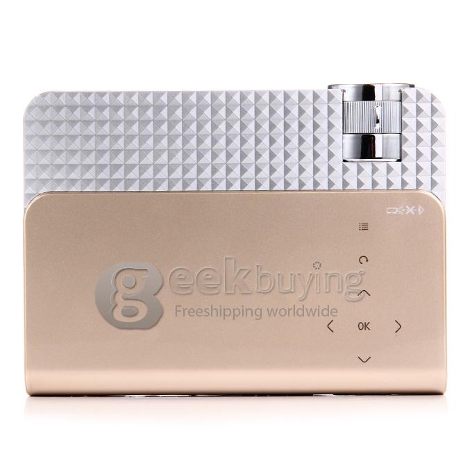 P722 Smart Android 3D Projector 300 Lumens ATM7039 1G RAM 16G ROM 2.4G/5G WIFI Bluetooth WXGA 1280x800P - Gold