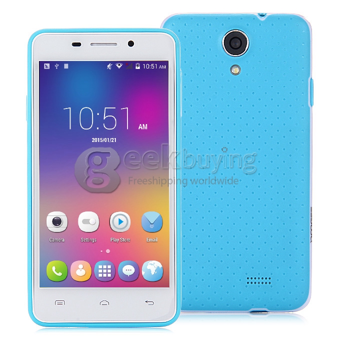 Doogee LEO DG280 MTK6582 Quad Core 1.3GHz 4.5Inch Smartphone Android 4.4 OS 1GB RAM 8GB ROM Dual Cameras 3G GPS - Blue