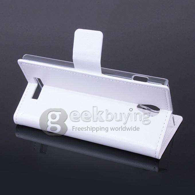 Protective Hard Cover Flip Stand Leather Case for Nibiru H1 -White