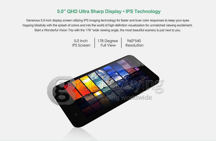 ZOPO ZP320+ 5Inch 4G Android 4.4 Smartphone MTK6582M Quad Core 1.3GHz 1GB RAM 8GB ROM 8.0MP Dual SIM Card IPS QHD -Black