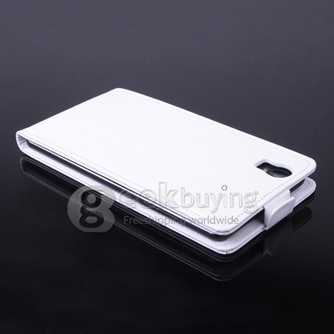Protective Hard Cover Flip Stand Leather Case for Elephone G7 -White