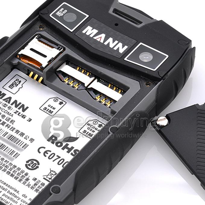 MANN ZUG 3 4.0inch IP68 Waterproof Rugged Phone Snapdragon MSM8212 Quad Core 1.2GHz Android 4.3 Smartphone 1GB - Black