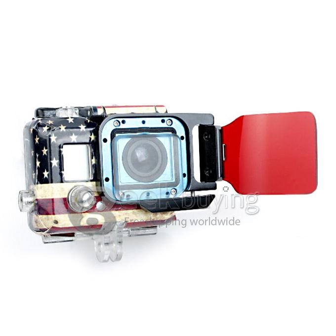 Flip Filter Diving Lens Cover for GOPRO Hero 3 / SJ 4000 - Red