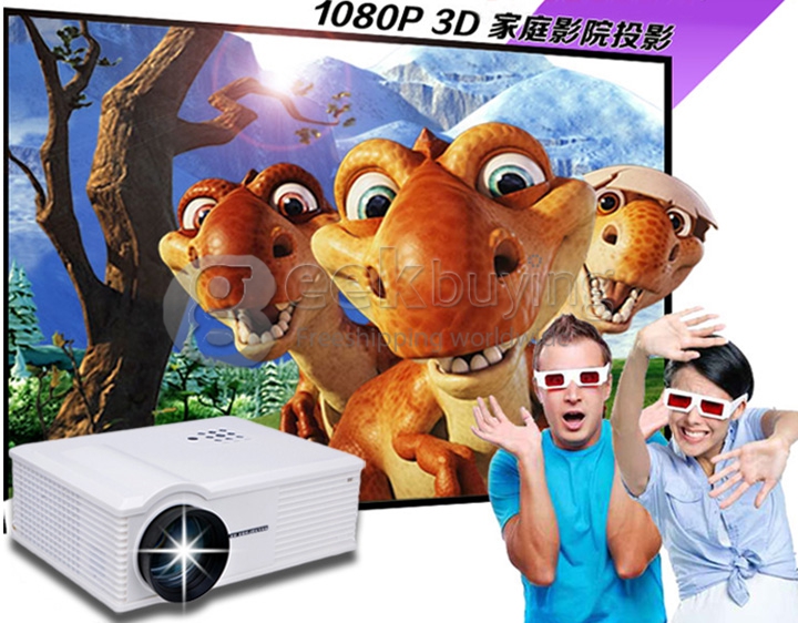 ProHome PH580 LED Projector Multimedia HD 1080P 1280*800 3200 Lumens HDMI USB VGA for Smartphone Game Home Theater White