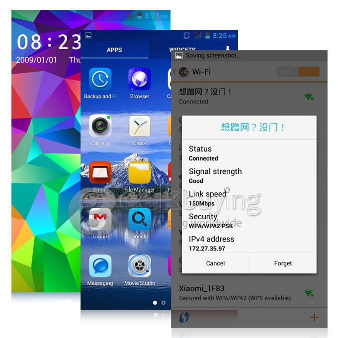 JIAKE V17 5.0inch Android 4.4 Phone QHD MTK6572 Dual Core 1.2GHz 512MB RAM 4GB ROM 2.0MP+0.3MP 3G GPS Smartphone - Black