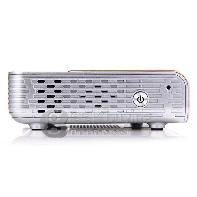P722 Smart Android 3D Projector 300 Lumens ATM7039 1G RAM 16G ROM 2.4G/5G WIFI Bluetooth WXGA 1280x800P - Gold