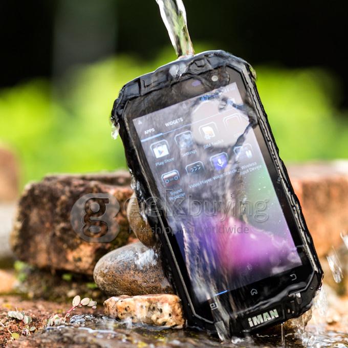 iMAN i3 IP68 Waterproof Rugged Phone MTK6589T Quad Core 1.5GHz 4.3inch Android 4.2 1GB+16GB Walkietalkie 13.0MP - Black