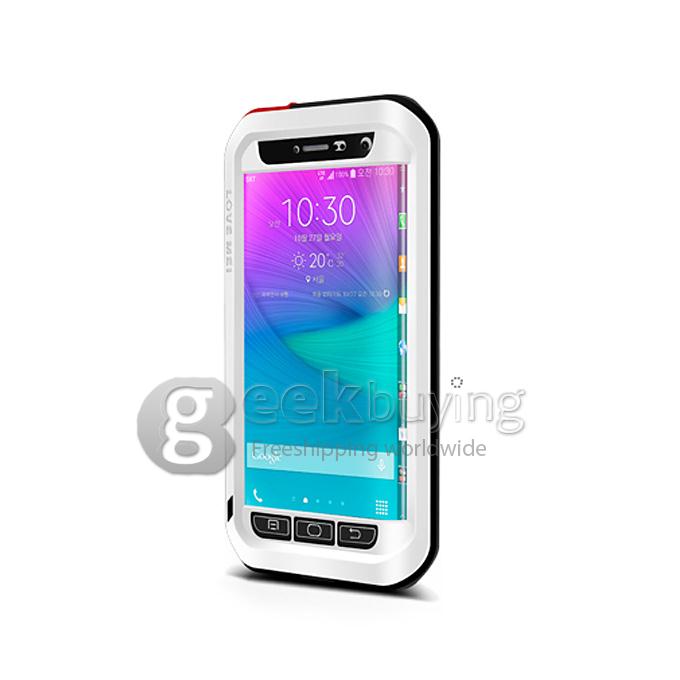 Lovemei Aluminum Powerful Shockproof Gorilla Glass Metal Case Protective Cover For GALAXY Note Edge - White
