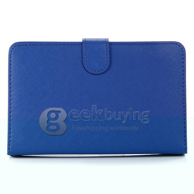 Universal Leather Keyboard Holster Case for 7 Inch Tablet PC - Blue