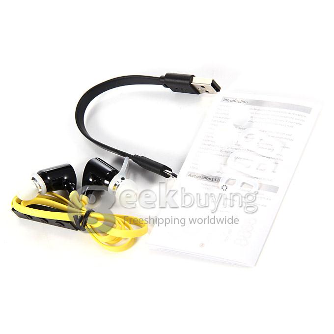 Qcy QY5 CSR Bluetooth 4.1 Sport Headphone HD Headset CVC6.0 Noise Isolating Earphone with Mic - Black + Yellow