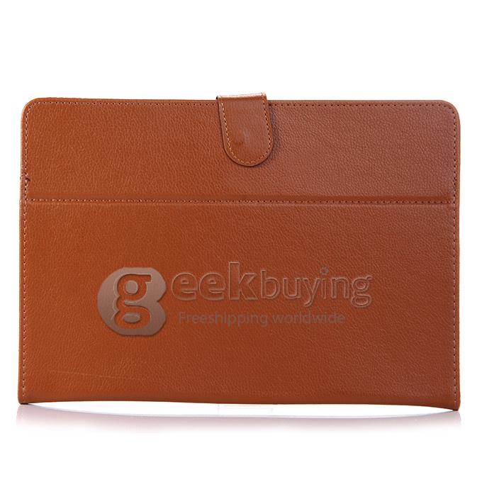10 Inch General Tablet PC Built-in Card Buckled Up and Down Activities Leather Case- brown