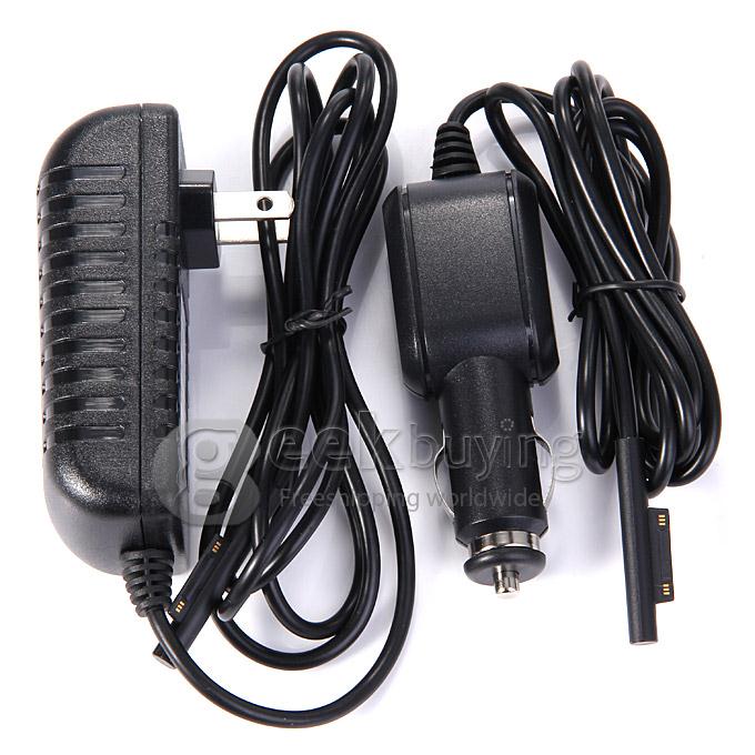 US Plug Wall Travel Adapter Charger with Car Charger Adapter Power Supply for Microsoft Surface Pro 3 12 Inch Tablet