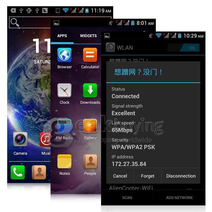 H-mobile F5 4.0 Inch Android 4.2 OS Cell Phone MTK6572 Dual Core 1.0GHz Smartphone 2.0MP Bluetooth WIFI - Black