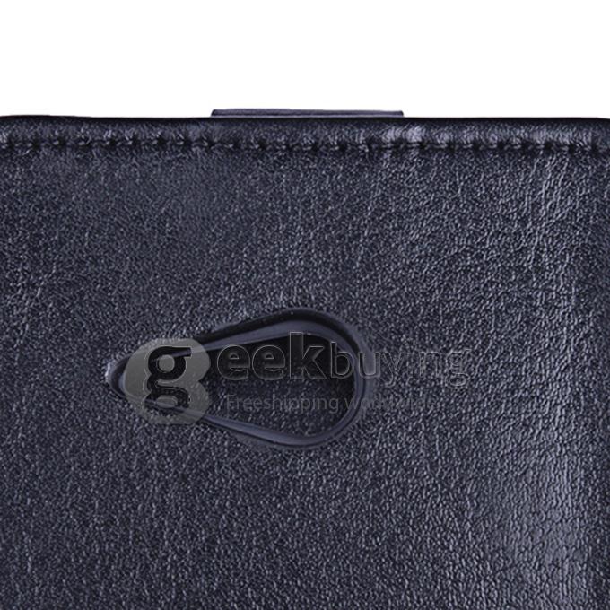 Protective Hard Cover Flip Stand Leather Case for Nokia Lumia 730 - Black