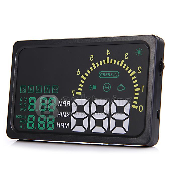 I5 6inch LED OBDII HUD Head Up Display Over Speed Warning Tire Indicator
