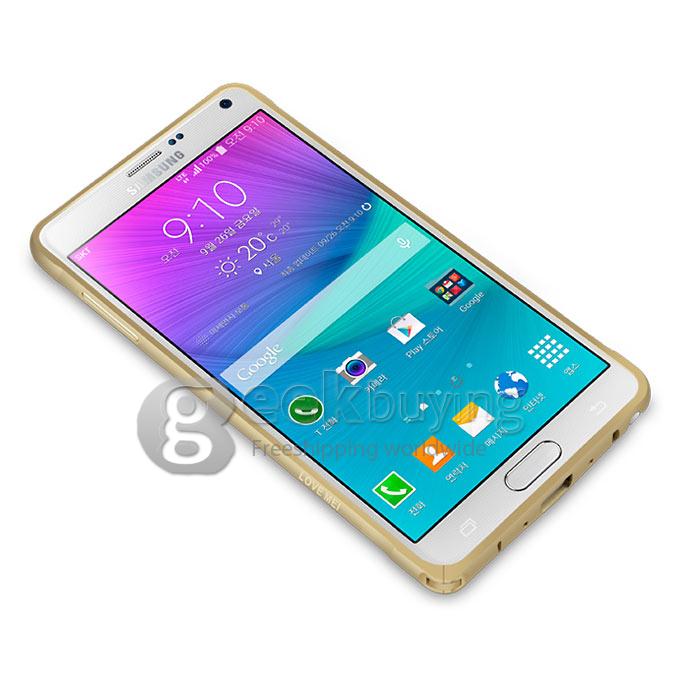 Ultra Thin 0.7mm Metal Aluminum Case Bumper for Samsung Galaxy Note 4/N9100 - Champagne
