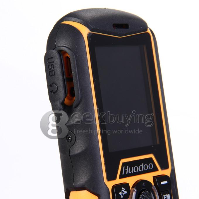 HUADOO H1 IP68 Waterproof Phone Dustproof Shockproof Flashlight FM Dual SIM Cards GSM Cell Phone - Orange