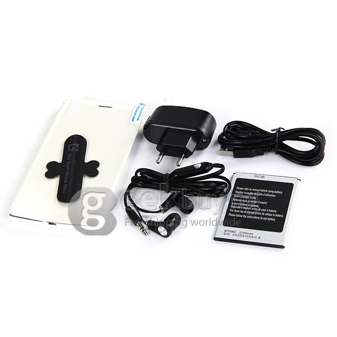 JIAKE G7 5.5inch MTK6582 Quad Core 1.3GHz Smartphone QHD Android 4.4 512MB RAM 4GB ROM 5.0MP+0.3MP 3G GPS - White