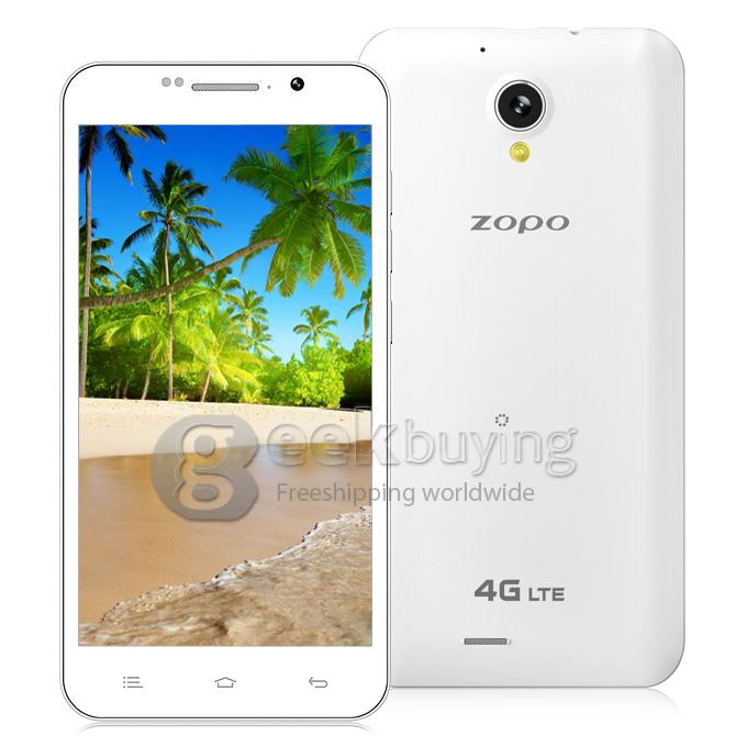 ZOPO ZP320+ 5Inch 4G Android 4.4 Smartphone MTK6582M Quad Core 1.3GHz 1GB RAM 8GB ROM 8.0MP Dual SIM Card IPS QHD -White