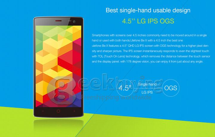 Ulefone Be X 4.5 Inch Android 4.4 Smartphone MTK6592M Octa Core 1.4GHz 1GB RAM 8GB ROM 8.0MP 3G/GPS Miracast-Dark Blue