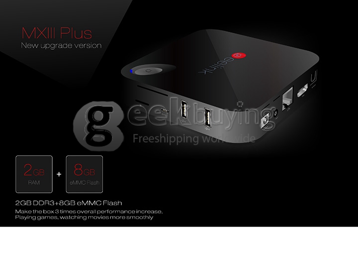 Beelink MXIII PLUS Android Media Player Amlogic S812 2G RAM 8G ROM 2.4G/5.0G 802.11AC WIFI Bluetooth XBMC KODI DLNA - Black