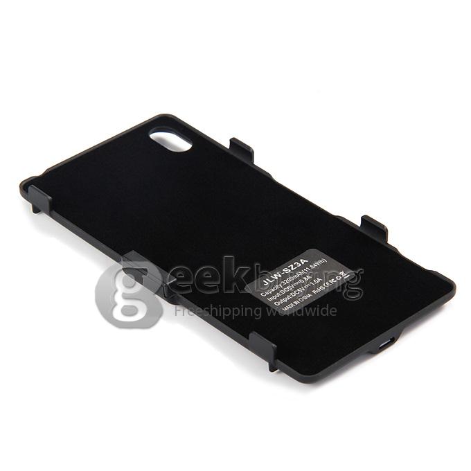 3200mah Backup Battery Case Charge Cover with Stand Power Bank For Sony Xperia Z3 - Black