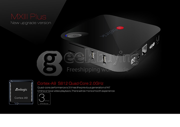 Beelink MXIII PLUS Android Media Player Amlogic S812 2G RAM 16G ROM 2.4G/5.0G 802.11AC WIFI Bluetooth XBMC KODI DLNA - Black