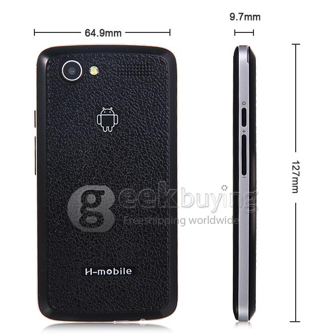 H-mobile F5 4.0 Inch Android 4.2 OS Cell Phone MTK6572 Dual Core 1.0GHz Smartphone 2.0MP Bluetooth WIFI - Black