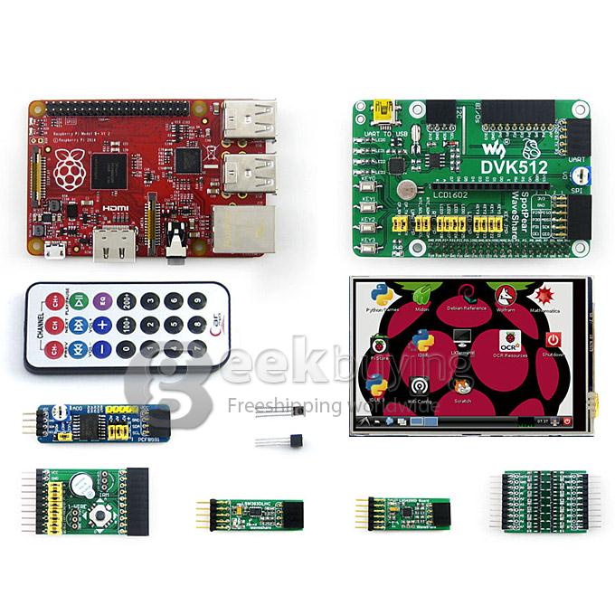 Raspberry Pi RPi B+ (CN) Package A Accessory Kits ARM11+LCD+DVK512+PCF8591+L3G4200D+LSM303DLHC+74LVC8T245+Mix Board