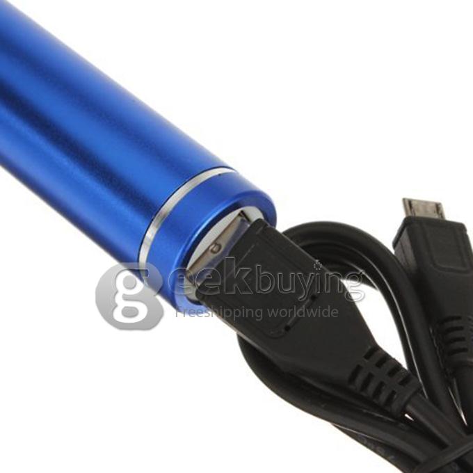 Portable Mini Cylinder 1300mAh USB Power Bank External Battery Pack - Blue