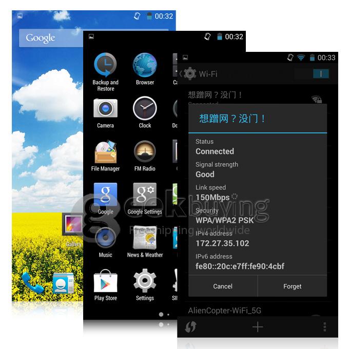 LANDVO L500 5.0Inch Android 4.4 Phone MTK6592M Octa Core 1.4GHz HD Smartphone 1GB RAM 8GB ROM 8.0MP 3G/GPS/WIFI - Black