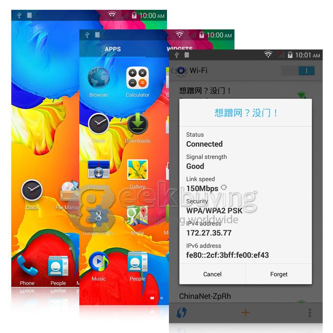 JIAKE G7 5.5inch MTK6582 Quad Core 1.3GHz Smartphone QHD Android 4.4 512MB RAM 4GB ROM 5.0MP+0.3MP 3G GPS - White