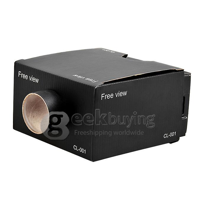 Freeview CL001 Portable Cardboard DIY Mobile Phone Projector 8x Magnification for Android iOS Smartphone