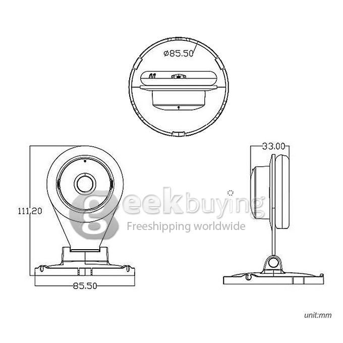 IPCC-H02 HD 720P 1/4 CMOS 12 IR LEDs Wireless Household Video Monitoring IP Camera