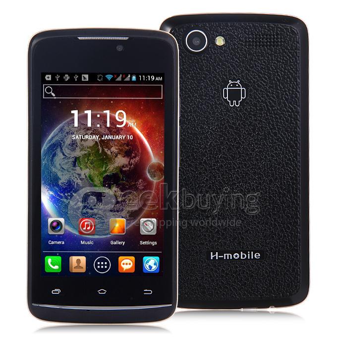 H-mobile F5 4.0 Inch Android 4.2 OS Cell Phone MTK6572 Dual Core 1.0GHz Smartphone 2.0MP Bluetooth WIFI - Black