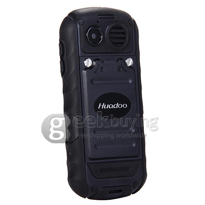 HUADOO H1 IP68 Waterproof Phone Dustproof Shockproof Flashlight FM Dual SIM Cards GSM Cell Phone - Black