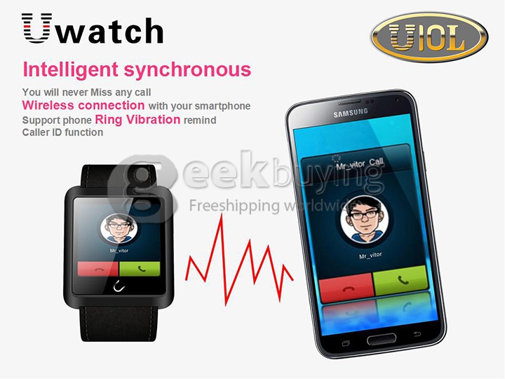 U10L U Watch Normal Waterproof Anti-lost Bluetooth Smart Dial Bracelet Watch for iPhone Samsung Android Phone - Silver