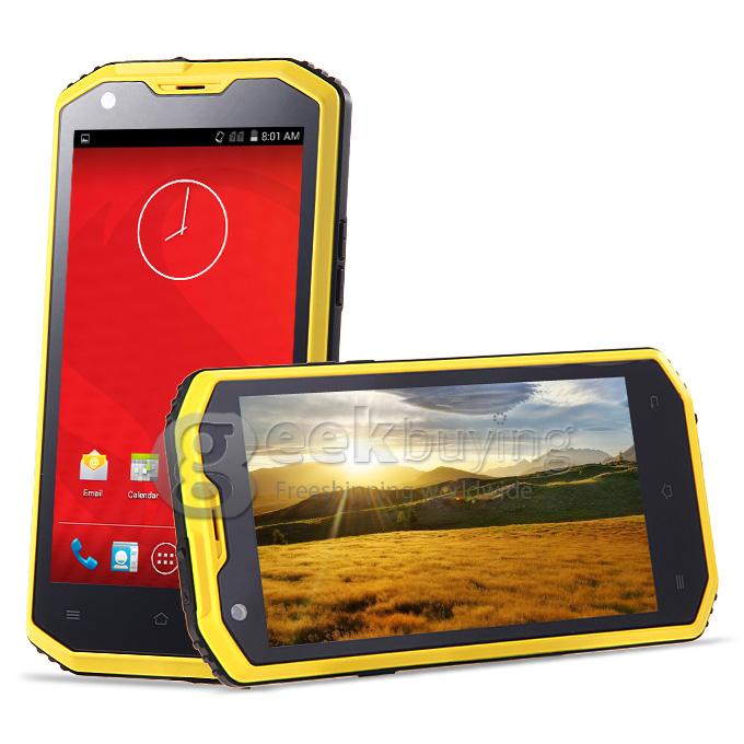 Rugged Smartphone A8 IP68 5.5inch Waterproof Android 4.4 Phone Qualcomm MSM8916 Quad Core 1GB 8GB Smartphone 8.0MP 4G LTE- Yellow