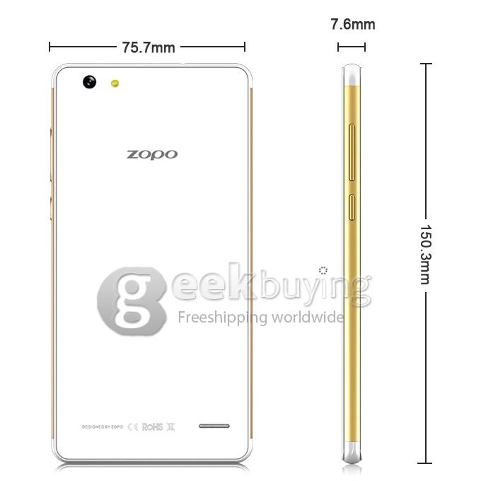 ZOPO Focus ZP720 5.3inch Android Phone IPS HD Screen 64-bit 4G LTE Smartphone MTK6732 Quad Core 1.5GHz 1GB 16GB 13.2MP - White