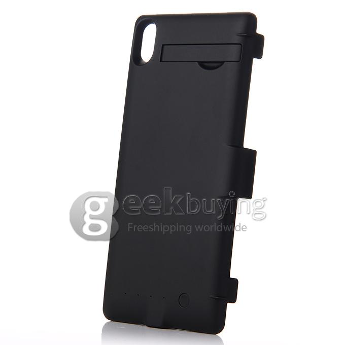3200mah Backup Battery Case Charge Cover with Stand Power Bank For Sony Xperia Z3 - Black