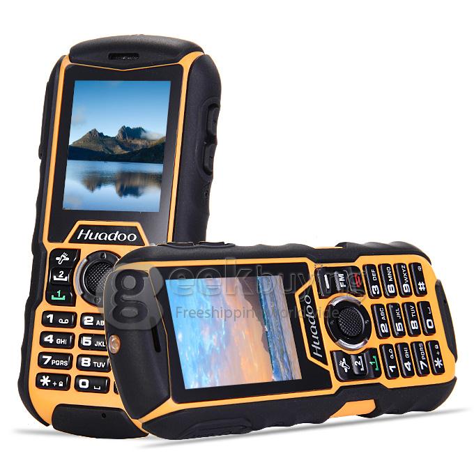 HUADOO H1 IP68 Waterproof Phone Dustproof Shockproof Flashlight FM Dual SIM Cards GSM Cell Phone - Orange