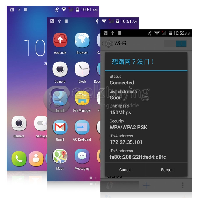 Doogee LEO DG280 MTK6582 Quad Core 1.3GHz 4.5Inch Smartphone Android 4.4 OS 1GB RAM 8GB ROM Dual Cameras 3G GPS - Blue