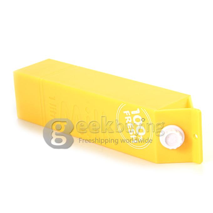 Portable Milk Box Style 2600mAh External Power Bank Battery Charger for Smartphone - Yellow